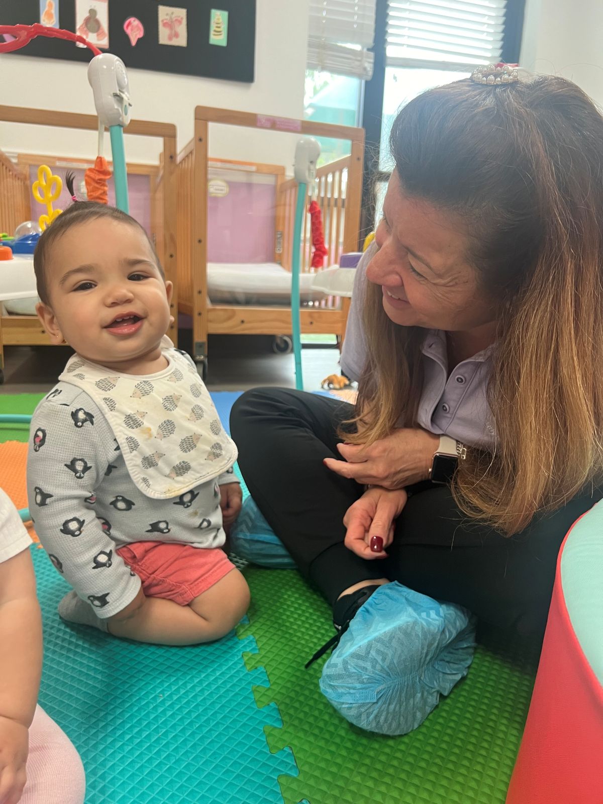 A caring MyPlace teacher with her class