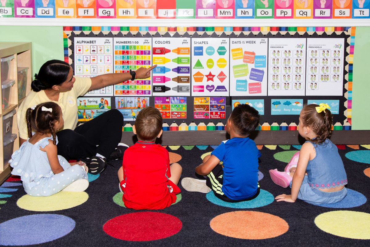 Preschool circle time at MyPlace Early Learning Center, Katy TX