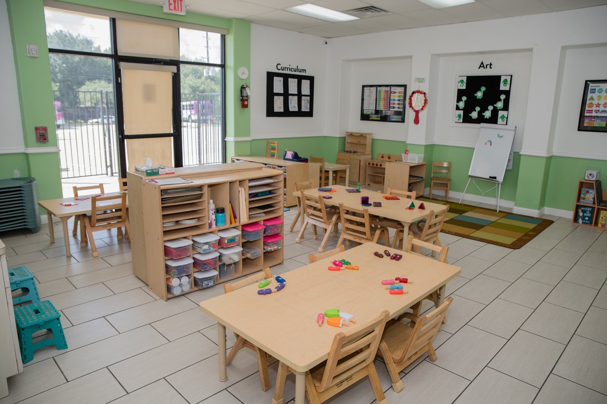 A colorful learning classroom at MyPlace Woodcreek in Katy, TX